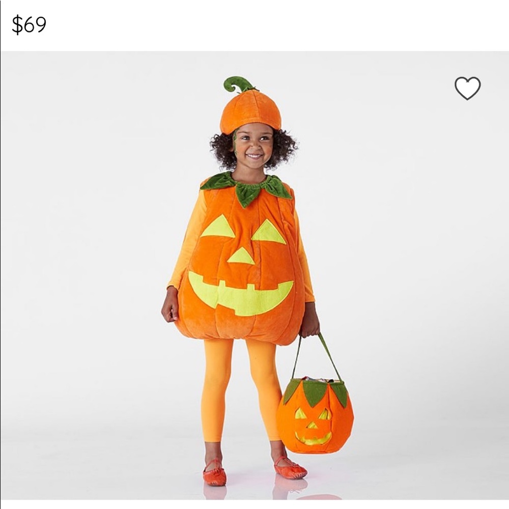Pottery Barn Kids jack-o’-lantern pumpkin costume, size 4–6